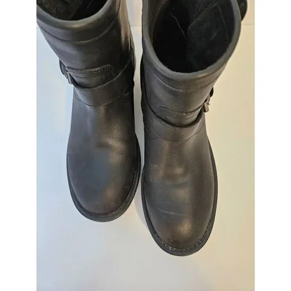 Harley-Davidson Allerton black leather ankle boots. Size 7.5. - Picture 3 of 9